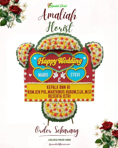 Karangan Papan Bunga Pernikahan di Pejeng Kelod